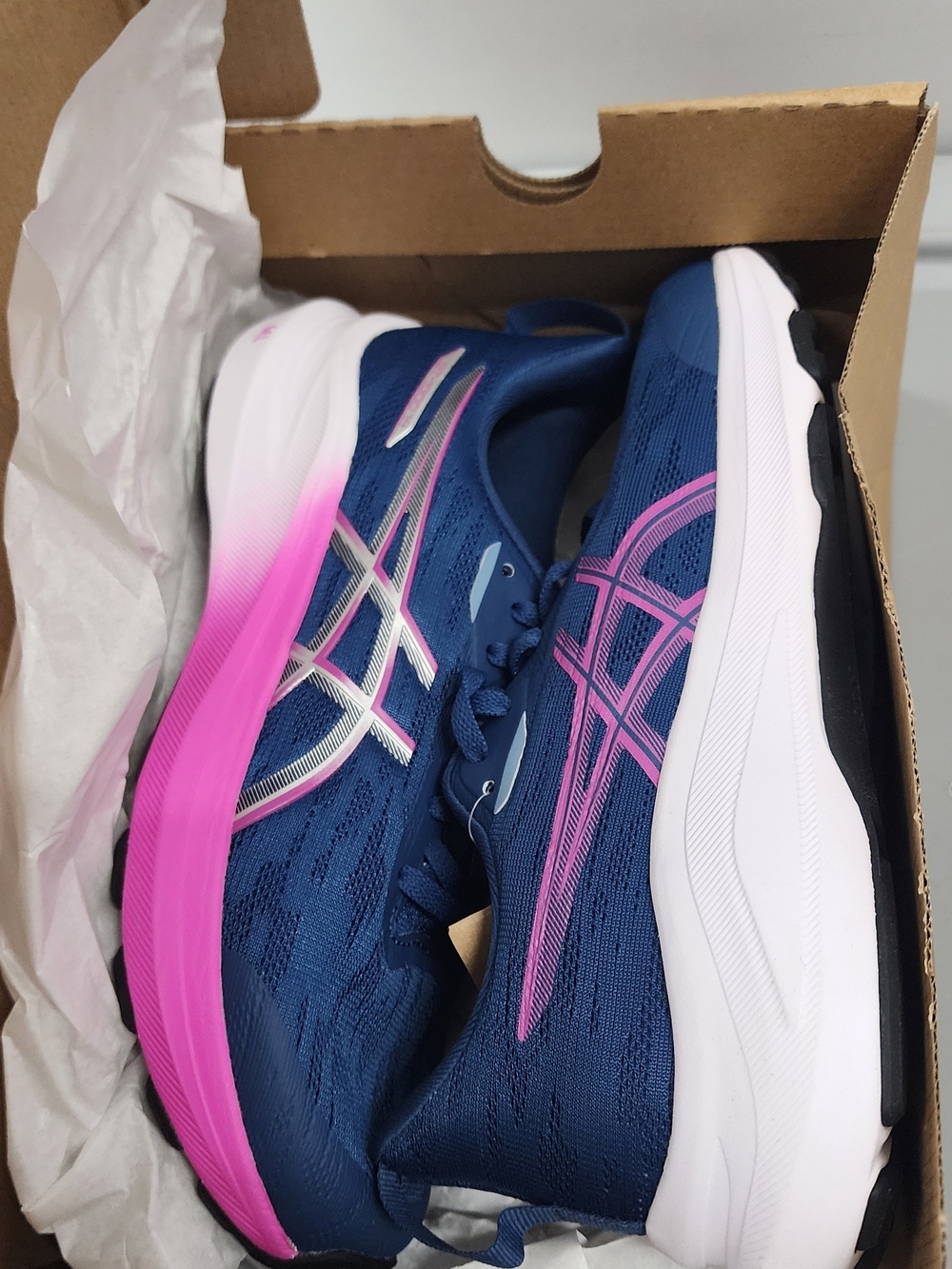 ASICS Navy and Pink Women's Running Shoes